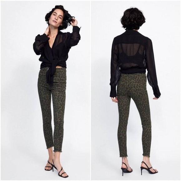 ZARA | Leopard Print Jeans | Size 2 - Picture 1 of 5
